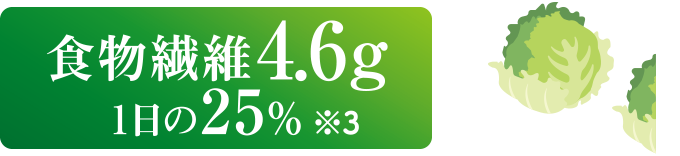 食物繊維4.6g 1日の25％ ※3